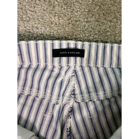 Ann Taylor Modern Fit Ankle Pants Women size 8 Striped Blue White Stretch C531 - Picture 6 of 12